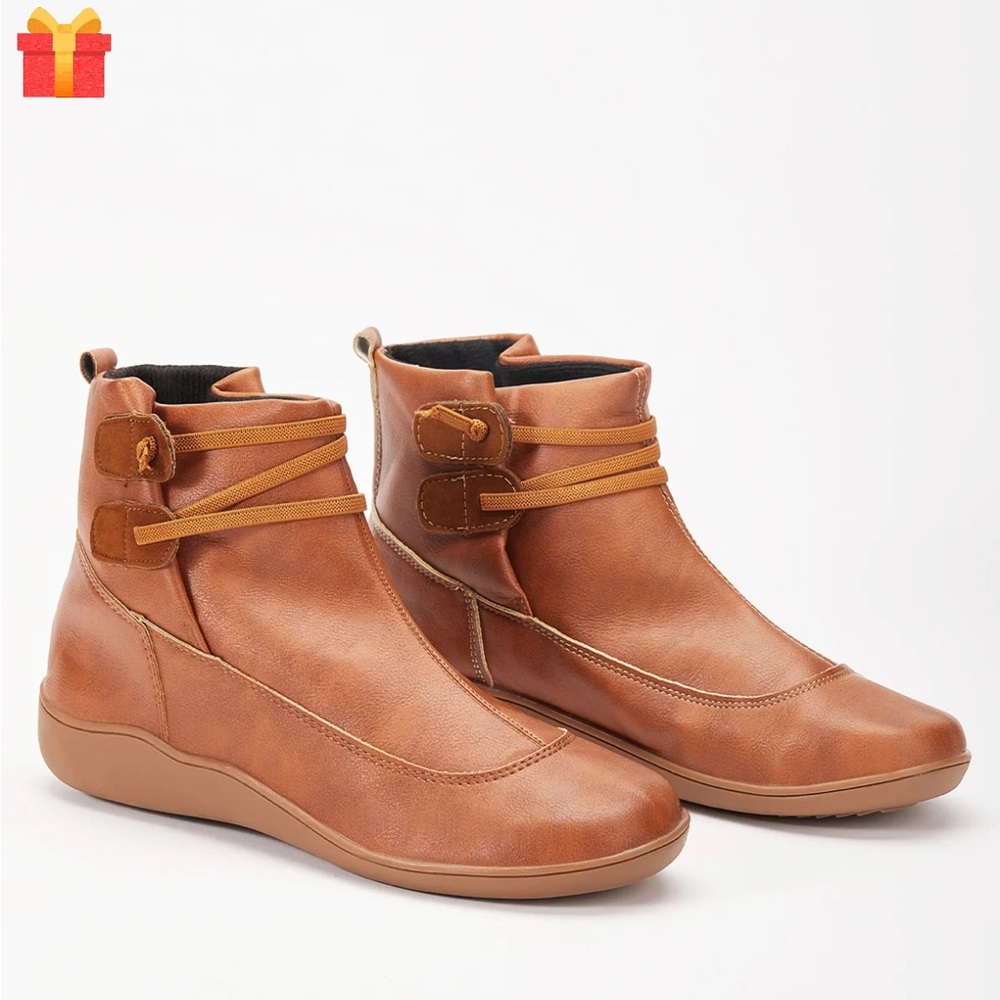 Zolucky Women Casual Braided Strap boot size 8.5 brown, new.